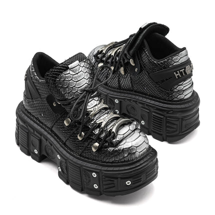 Chunky-sole Punk-style Platform Tank Boots For Women