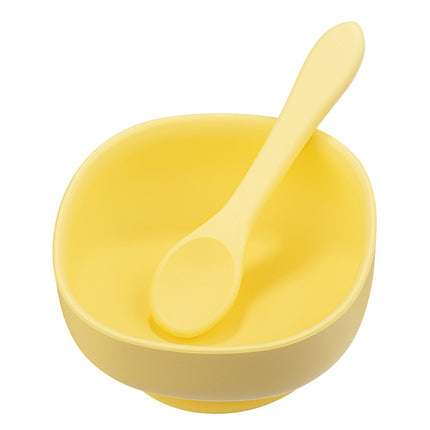 Baby Food Supplement Bowl Fork Spoon Set Silicone Suction Cup Bowl