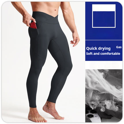 Men's Autumn And Winter Cross High Top Sports Tight Trousers