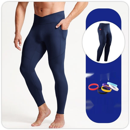 Men's Autumn And Winter Cross High Top Sports Tight Trousers