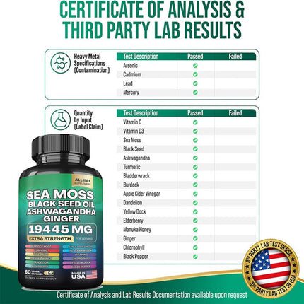 Seaweed Capsules  60 Capsules Per Bottle