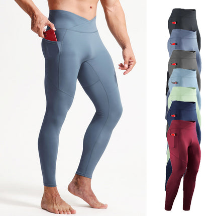 Men's Autumn And Winter Cross High Top Sports Tight Trousers