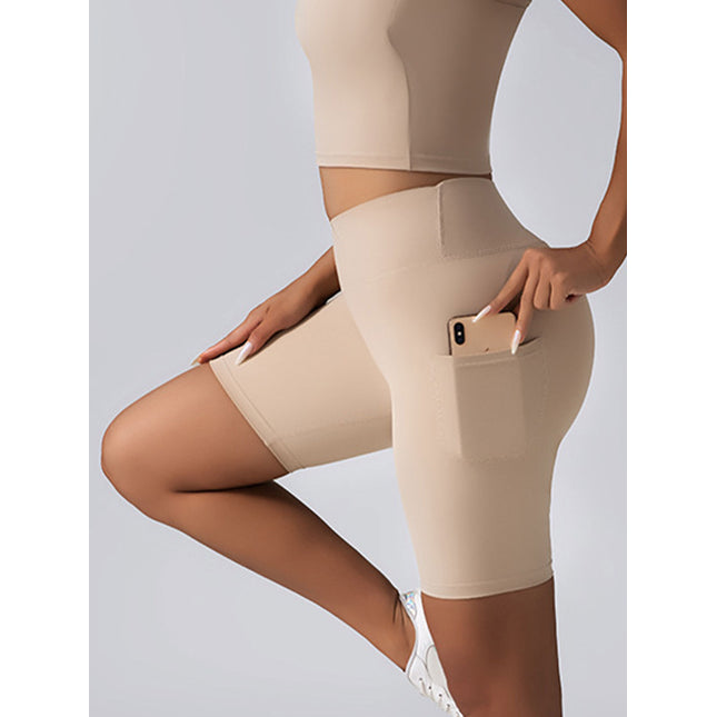 Biker Shorts Women Tummy Control  No Seam High Waist Yoga Gym Workout Running Volleyball Shorts With Pockets