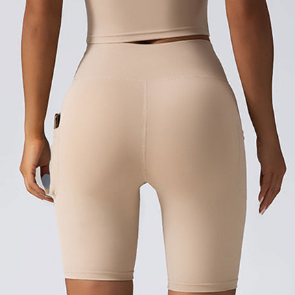 Biker Shorts Women Tummy Control  No Seam High Waist Yoga Gym Workout Running Volleyball Shorts With Pockets