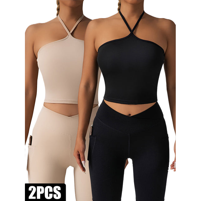 2 Pieces Sports Bra Athletic Running Sports Bra