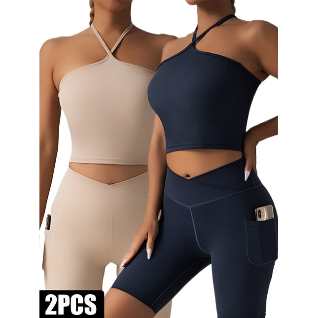 2 Pieces Sports Bra Athletic Running Sports Bra