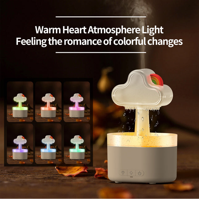 Rainbow LED Ultrasonic Humidifier – 500ML Cool Mist Aroma Diffuser