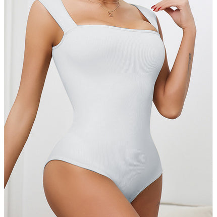 Women's One-piece Set Sleeveless Square Neck Skinny Yoga Bodysuit, Women's Sportswear Clothing