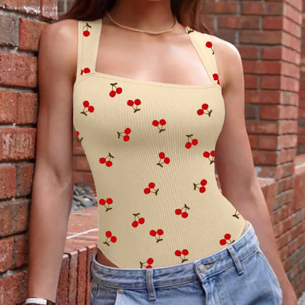 Women's One-piece Set Sleeveless Square Neck Skinny Yoga Bodysuit, Women's Sportswear Clothing