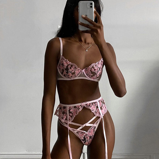 Sexy Lace Embroidered Lingerie Set