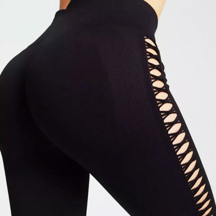 6Pcs Tie-dye Cut-out Leggings Women's Yoga Pants