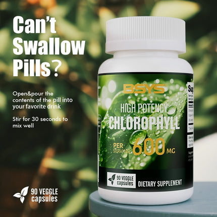 BSYS Chlorophyll Capsules  Fat Metabolism Support Aid Blood Purification & Detox Boost  Digestive Health & Constipation Relief Helper  Immune System Enhancement  Daily Detox & Wellness Supplemen