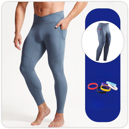 Men's Autumn And Winter Cross High Top Sports Tight Trousers