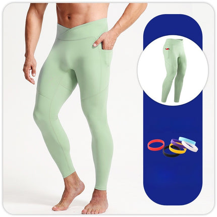 Men's Autumn And Winter Cross High Top Sports Tight Trousers