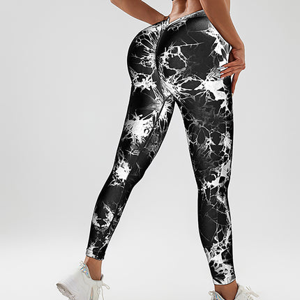 3 Pack Women's Scrunch Workout Leggings, High Waisted Butt Lifting Tie-dye V Back Waist Seamless Gym Yoga Leggings, Workout Leggings For Women Jada Leggings