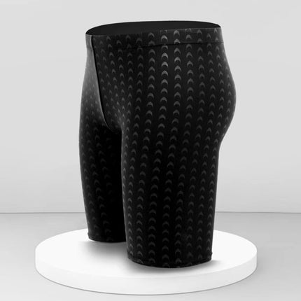 Adult Men's Swimming Trunks Pure Black Plus Size