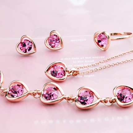 Peach Heart Jewelry Set