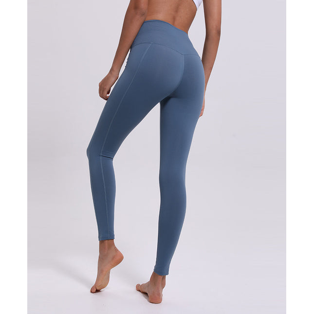 Stitched nine points fitness pants