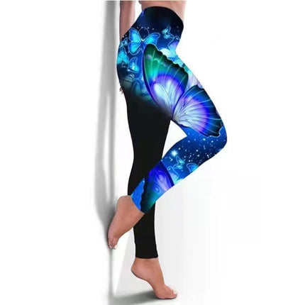 Breathable Skinny Butterfly Printed Leggings