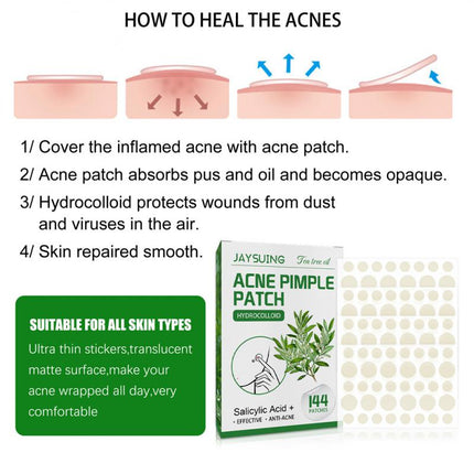 144 Patches Acne Pimple Patch Tea Tree Oil Serum Acne Treatment Pimple
