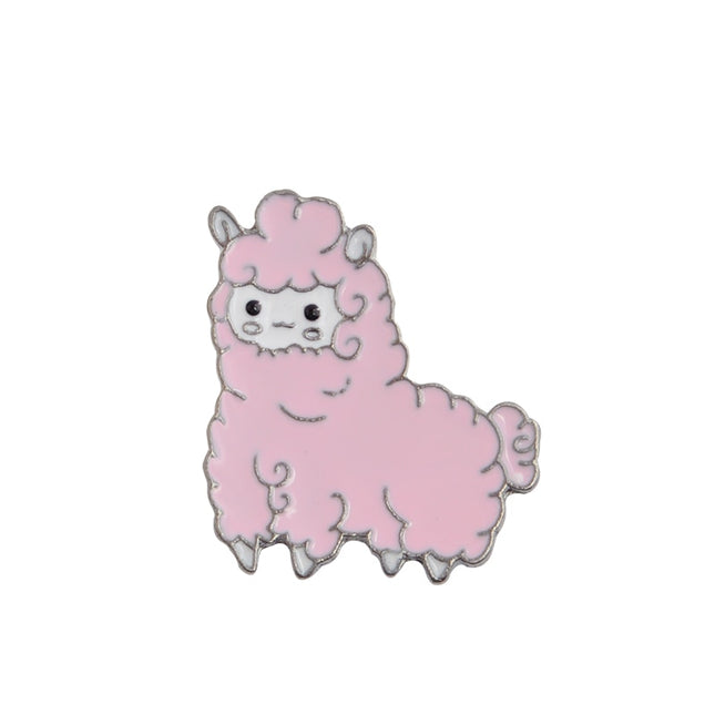QIHE JEWELRY Alpaca pin Sheep brooches Cartoon brooch Badges Lapel pin Cute Kawaii Jewelry for girls Alpaca jewelry collection