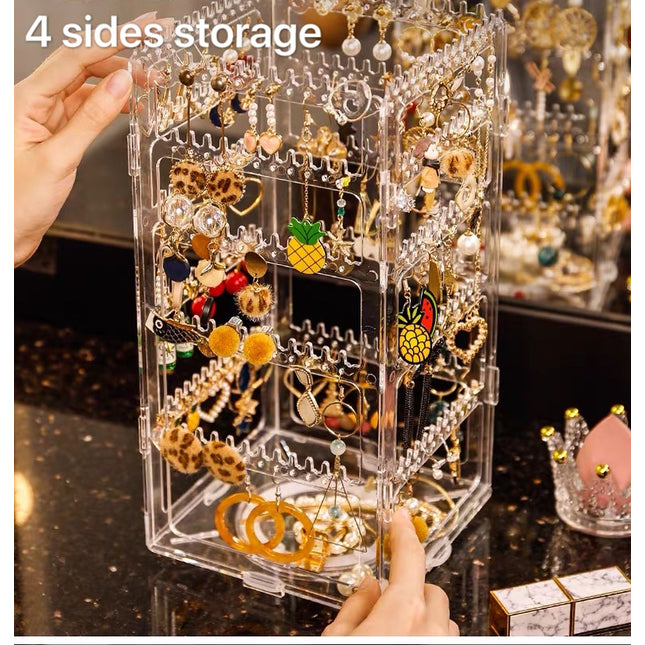 Transparent Earrings, Jewelry Box, Necklace, Hand Jewelry, Household Makeup Storage Rack, Dustproof