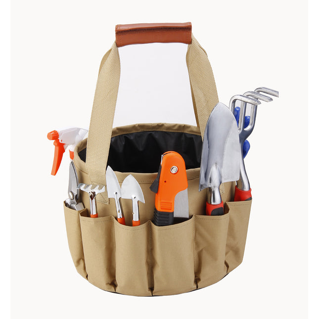Mini Bonsai Tools Gardening Hand Tools Kit with Tote Bag Elbow Branch Nail Rake Spade Spraying Pot for Gardeners