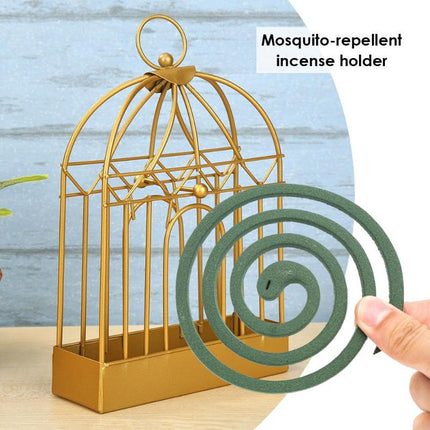 Creative Birdcage Shape Mosquito Coil Holder Nordic Iron Mosquito Repellent Incense Burner For Indoor Home Bedroom Hotel Decor