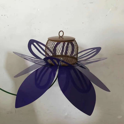 Outdoor Metal Garden Art Flower And Bird Feeder Garden Decoration