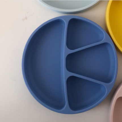 Silicone Dinner Plate Suction Cup Type Food Supplement Bowl With Lid