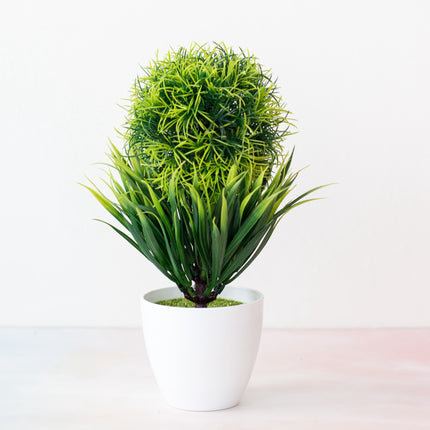 Green fake flower pot