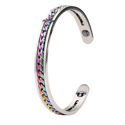 Health Care Colorful Inspirational Titanium Steel Bracelet Magnet