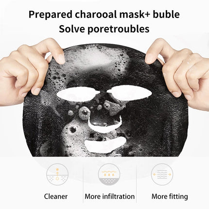 1pc Black Sea Salt Pure Moisturizing Bubble Facial Mask Deep Cleansing