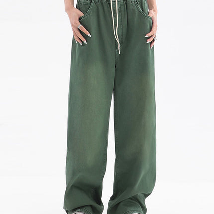 2022 Women American Vintage Baggy Jeans Elastic Waist Oversized Long