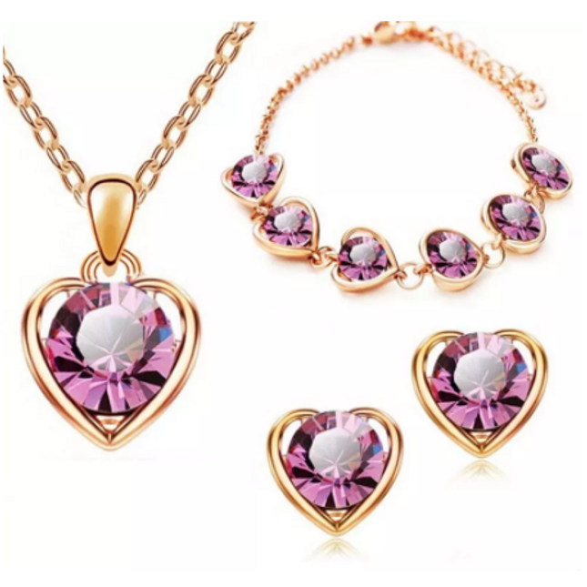 Peach Heart Jewelry Set