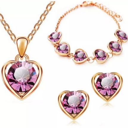 Peach Heart Jewelry Set