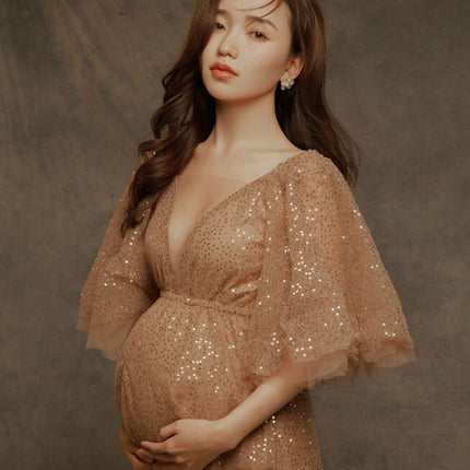 Sequin Fairy Wedding Dress Pregnant Women Photo Studio Clothing