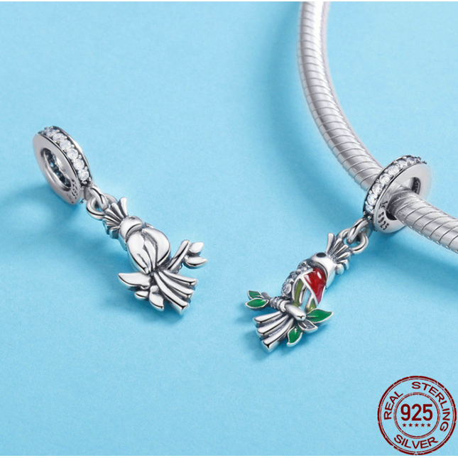 Small jewelry cute parrot pendant handmade DIY bracelet beaded necklace jewelry accessories
