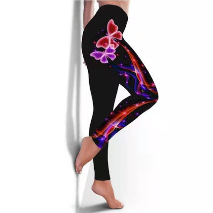Breathable Skinny Butterfly Printed Leggings
