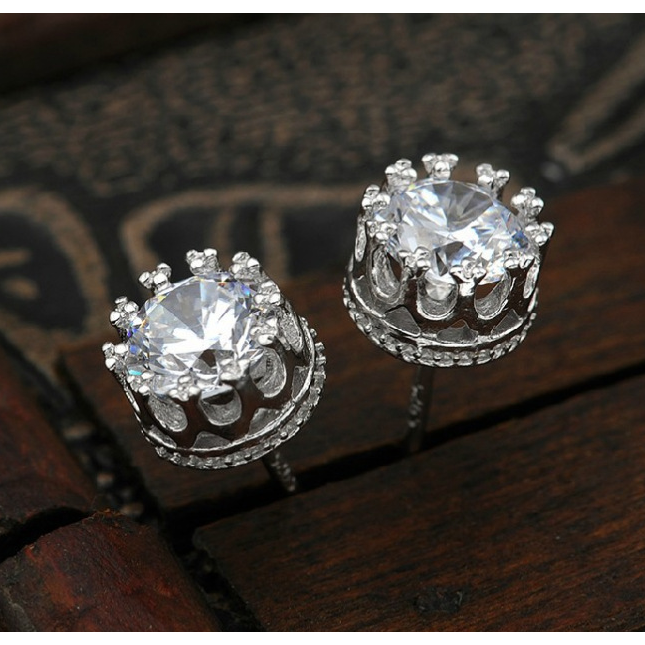 925 Sterling Silver Earrings crown hypoallergenic Earrings exquisite jewelry fashion jewelry lovers