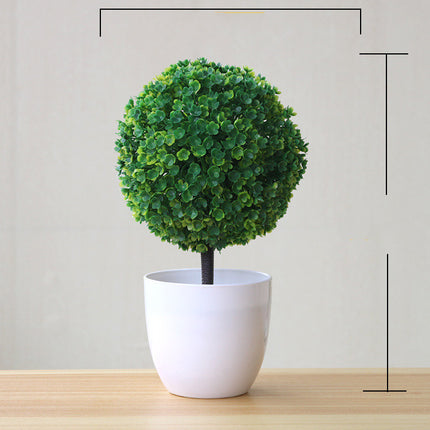 Green fake flower pot