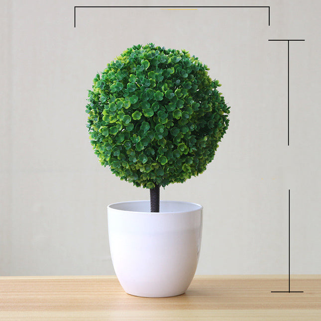 Green fake flower pot