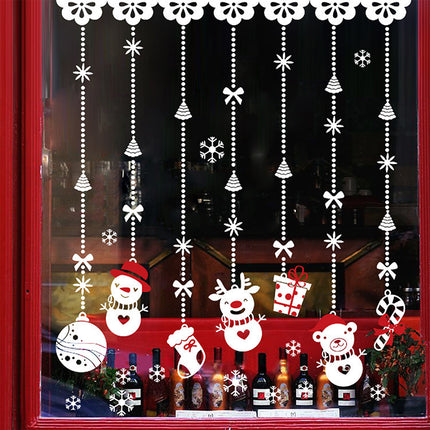 White Christmas Snowman Ornaments PVC Sticker