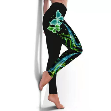 Breathable Skinny Butterfly Printed Leggings