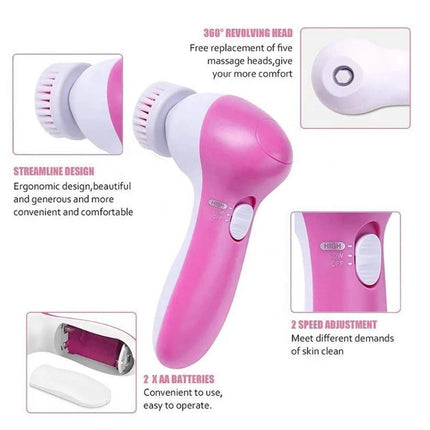 5 In 1face Cleansing Brush Silicone Facial Brush Deep Cleaning Pore