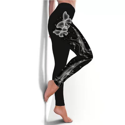 Breathable Skinny Butterfly Printed Leggings