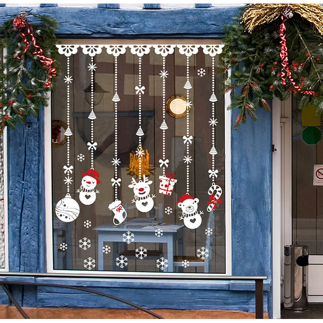 White Christmas Snowman Ornaments PVC Sticker