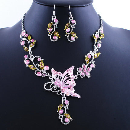 Dielian Flower Necklace Jewelry Set