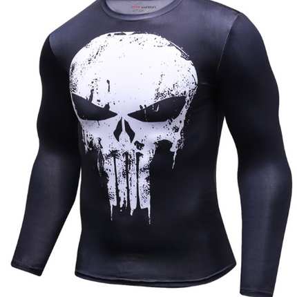 Punisher Men Compression Shirts Bodybuilding Skin Tight Long Sleeves Jerseys Clothings