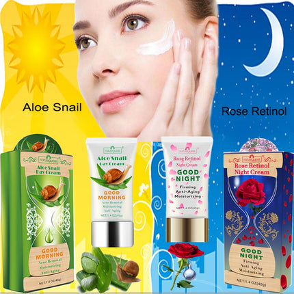 Aloe Snail Cream Retinol Day Night Face Serum Whitening Moisturizing